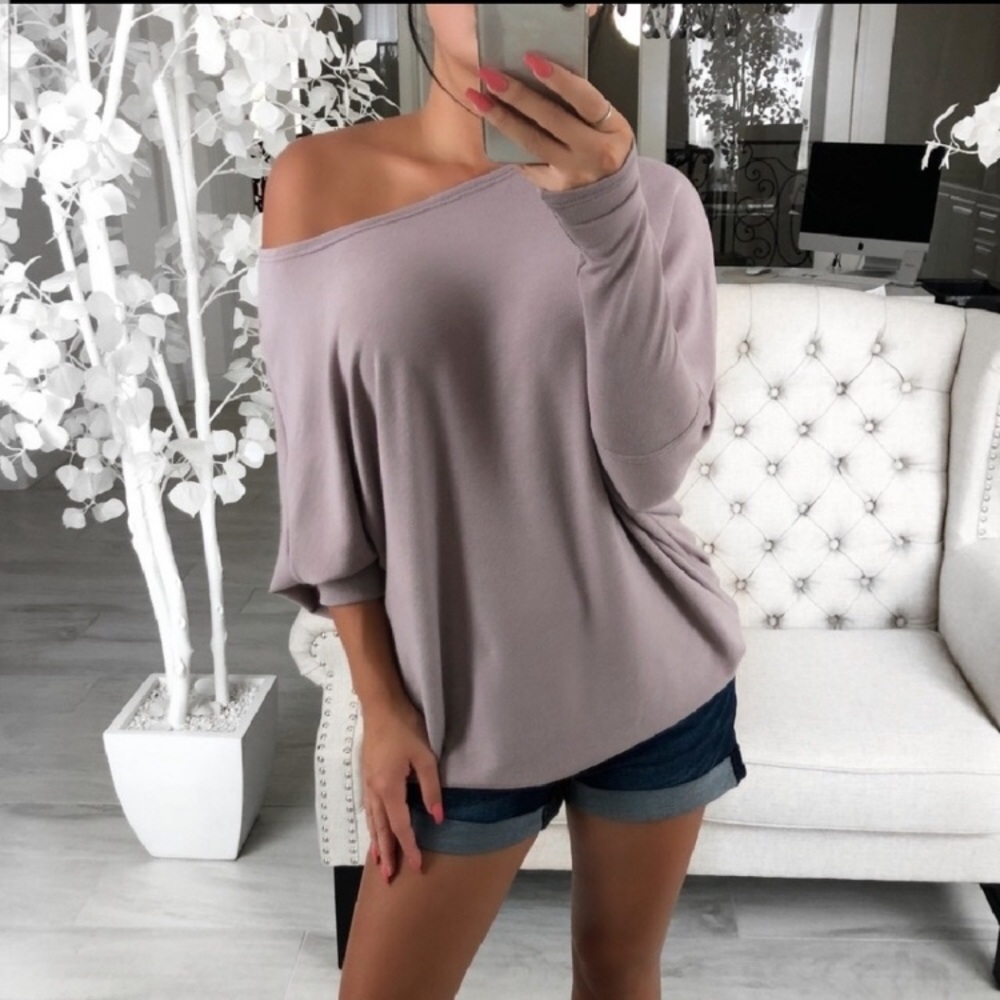 EKATTIRE Reposh Lushed Dolman Top in Lavender